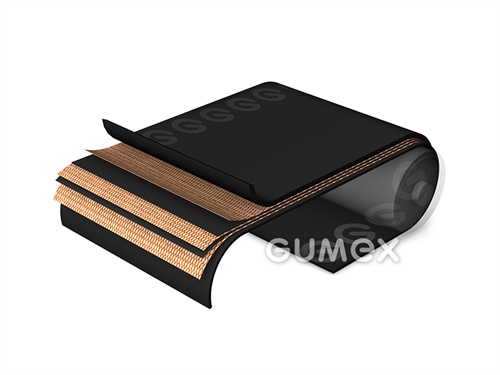 Förderband EP 400/3 H, 3-lagig, 9mm, Breite 500mm, Abdeckung 4+2, -25°C/+150°C, schwarz, 